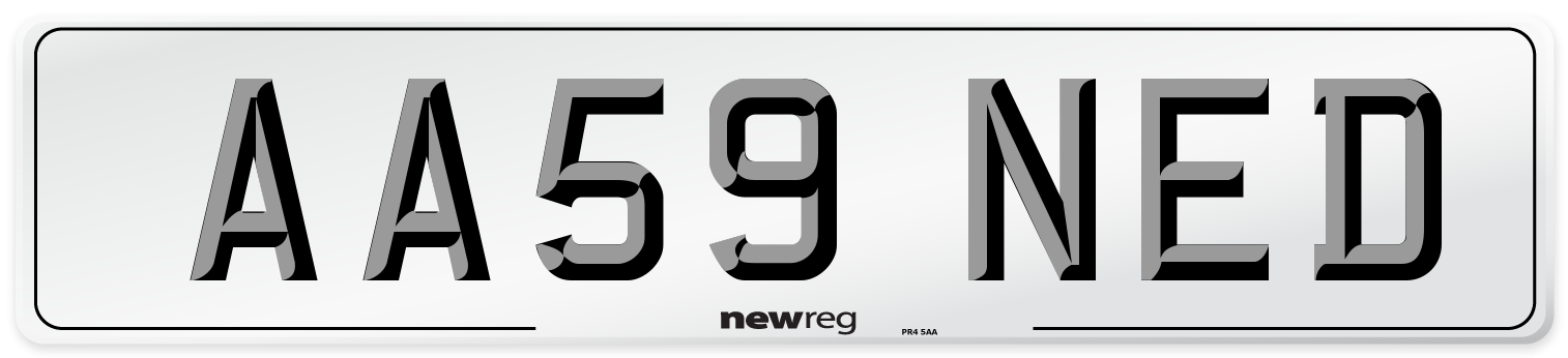 AA59 NED Number Plate from New Reg